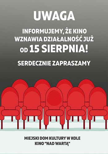 Kino Nad Wartą wznawia działalność