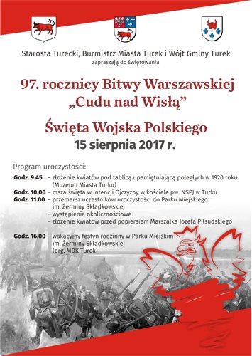 Zaproszenie na 97.rocznicę Bitwy Warszawskiej