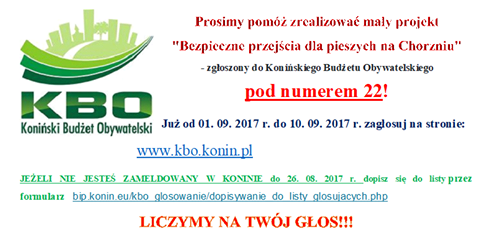 Konin: Szkoła Podstawowa apeluje o wsparcie dla projektu w ramach KBO