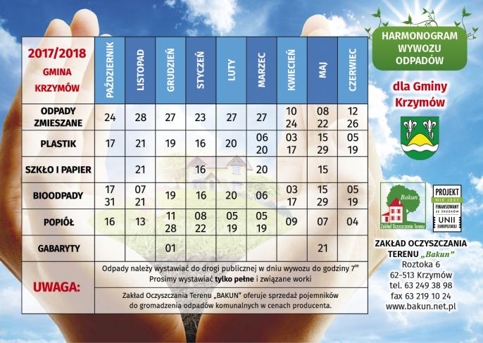 Nowe terminy odbioru śmieci w gminie Krzymów