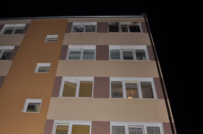 Pożar mieszkania w Kłodawie