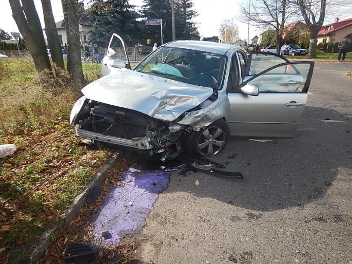 Wypadek w Grzegorzewie na ul. Kolskiej