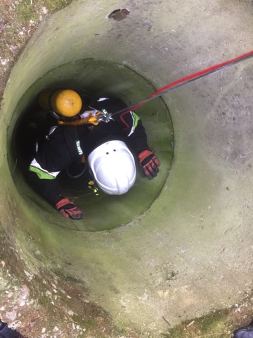 Kot uwięziony w studni