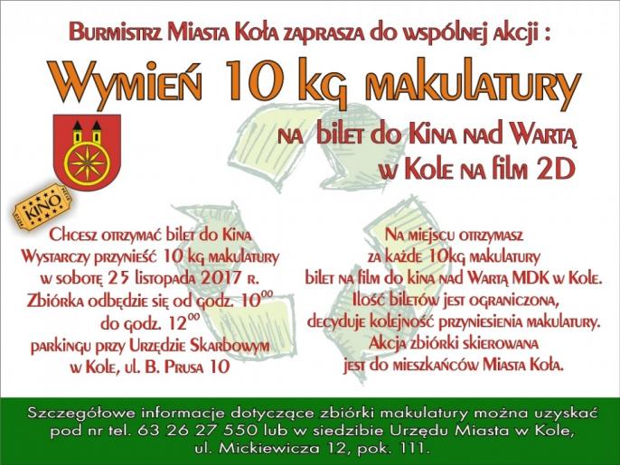 Wymień makulaturę na bilet do kina!