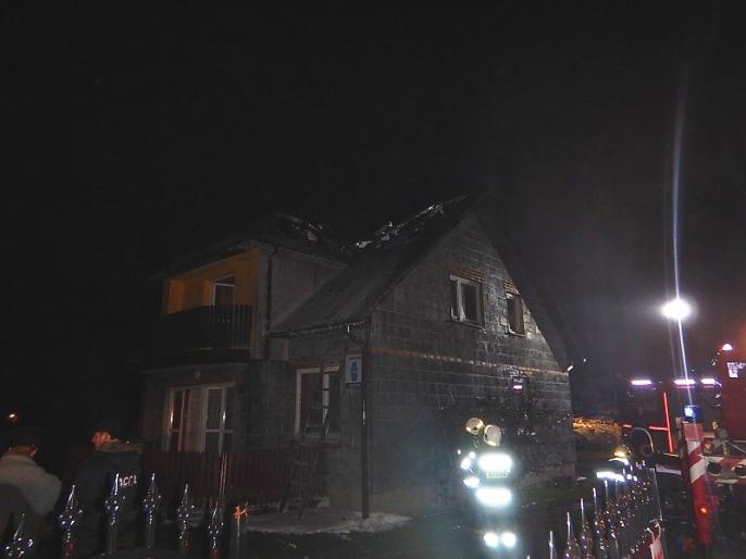 Pożar budynku mieszkalnego w Lisicach gm. Dąbie