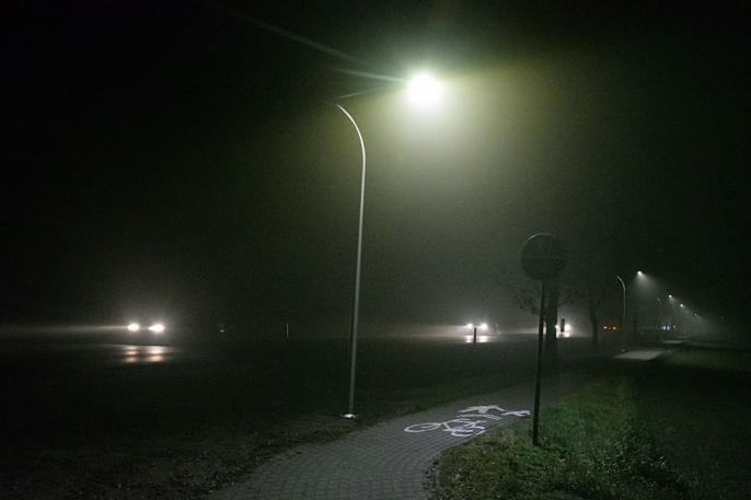 Ścieżka rowerowa oświetlona