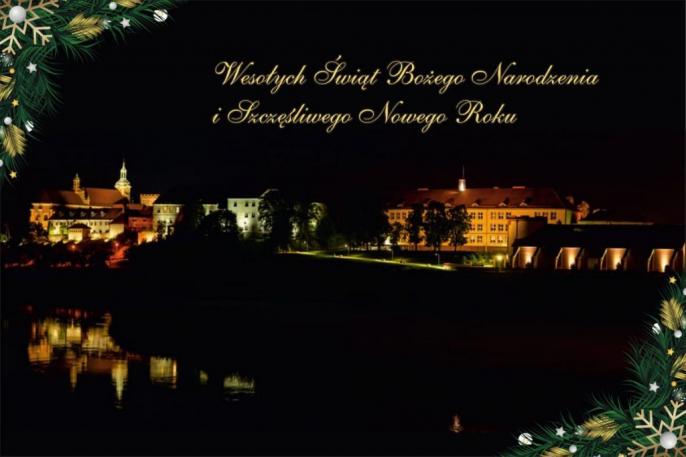 Świąteczne pocztówki z panoramą miasta