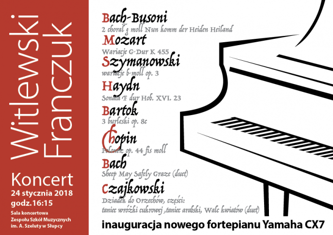 Zaproszenie na koncert w Szkole Muzycznej