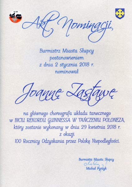 Nominacje dla choreografów