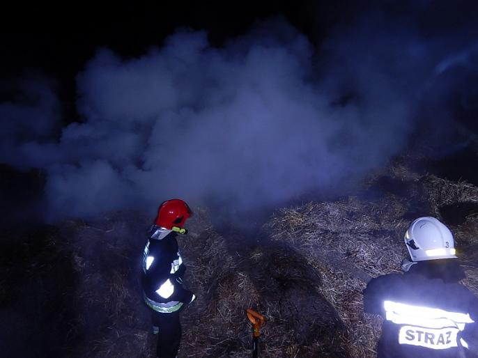 Pożar  słomy w Żerominie