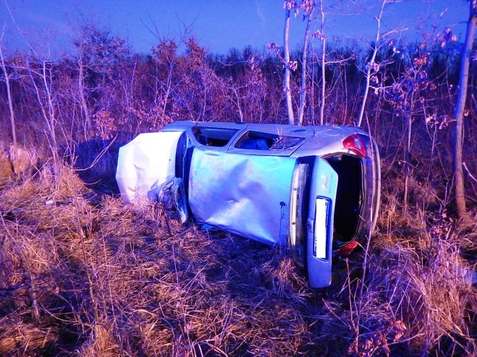 Wypadek drogowy w miejscowości Leszcze gm. Kłodawa