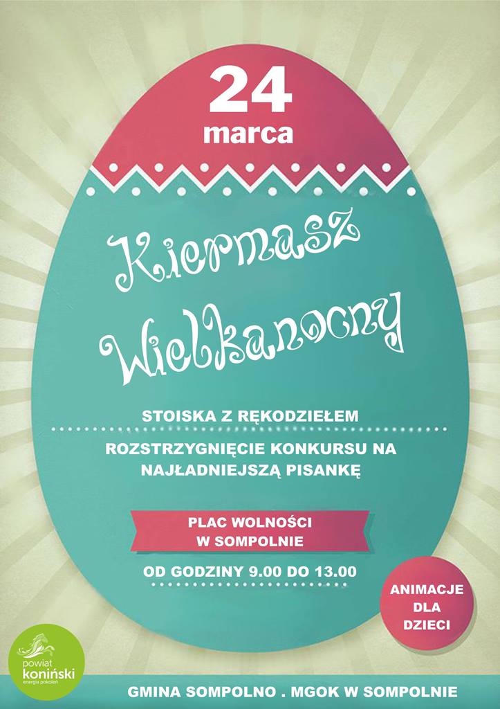Zapraszamy na Kiermasz Wielkanocny w Sompolnie