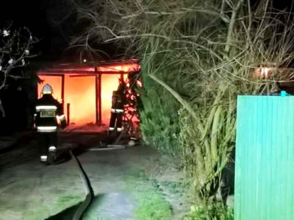 Pożar garażu w Kazimierzu Biskupim