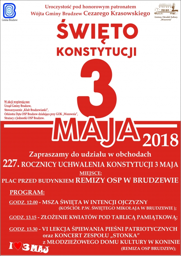 Obchody Święta Konstytucji 3 Maja w Brudzewie