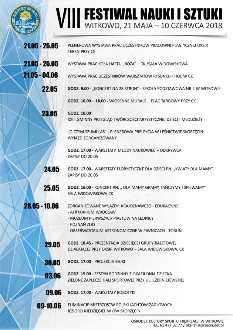 VIII Festiwal Nauki i Sztuki w Witkowie