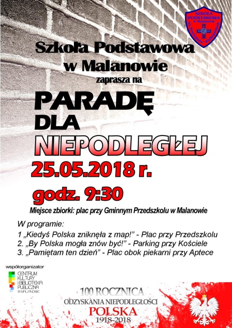 Zaproszenie do wzięcia udziału w PARADZIE DLA NIEPODLEGŁEJ