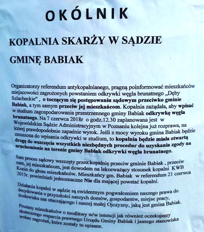 Czytelnicy piszą – Babiak kontra kopalnia