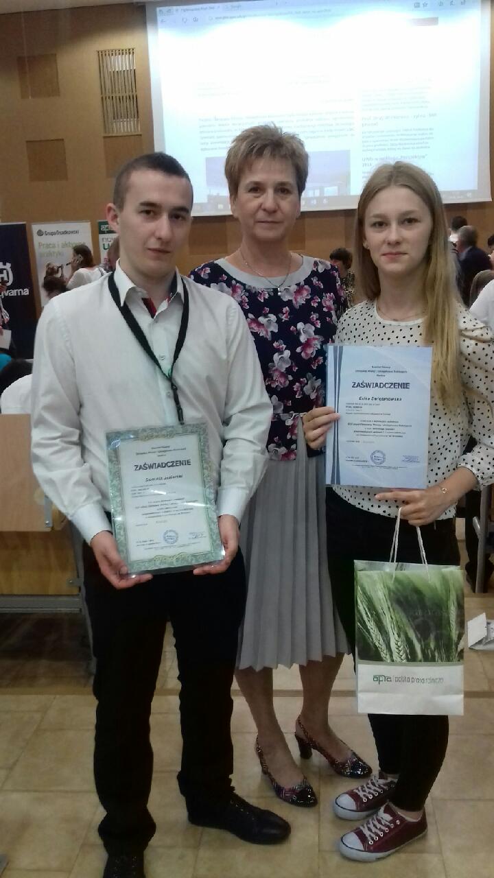 Sukcesy uczniów z ZSEU W ŻYCHLINIE na centralnym etapie Olimpiady Wiedzy i Umejętności Rolniczych