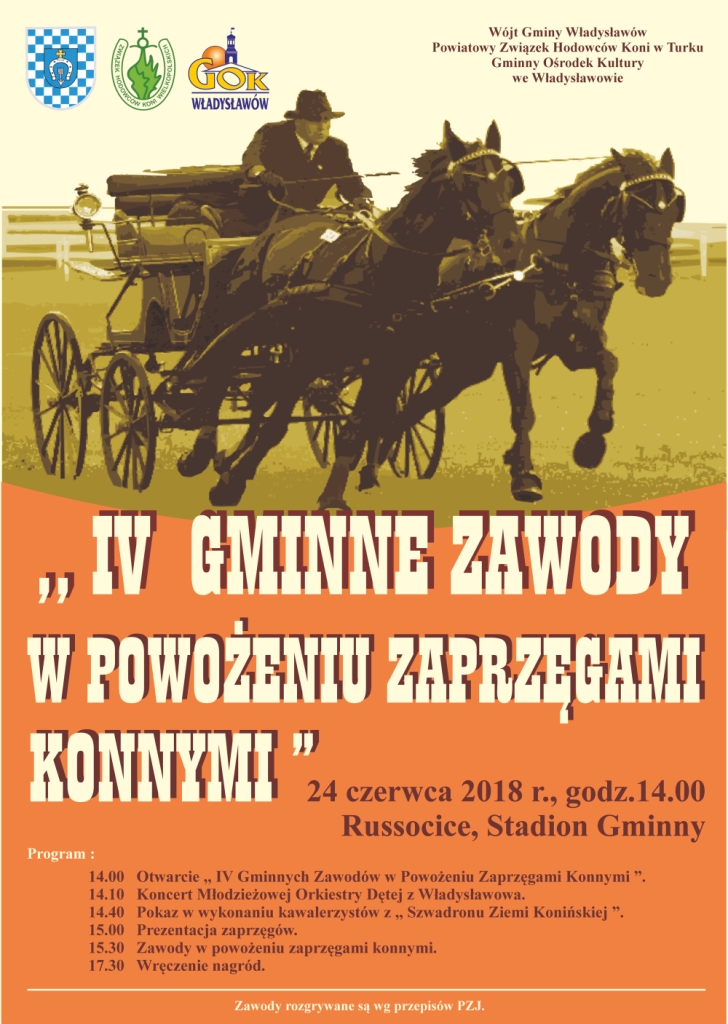 IV GMINNE ZAWODY W POWOŻENIU ZAPRZĘGAMI KONNYMI
