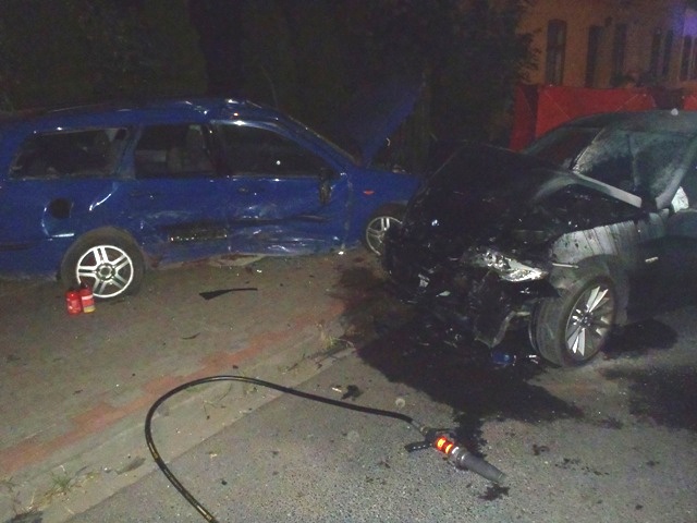 Zderzenie dwóch samochodów w Zagórowie