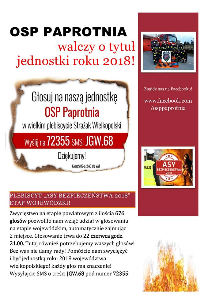 OSP Paprotnia walczy o tytuł Jednostki Roku