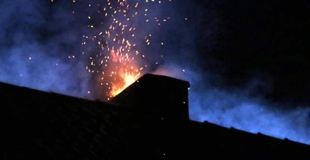 Pożar sadzy w kominie