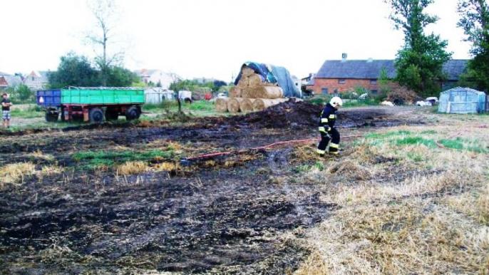 Pożar sterty słomy w Podbielsku