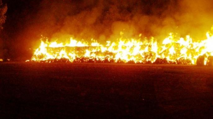 Pożar stogu w Pokojach