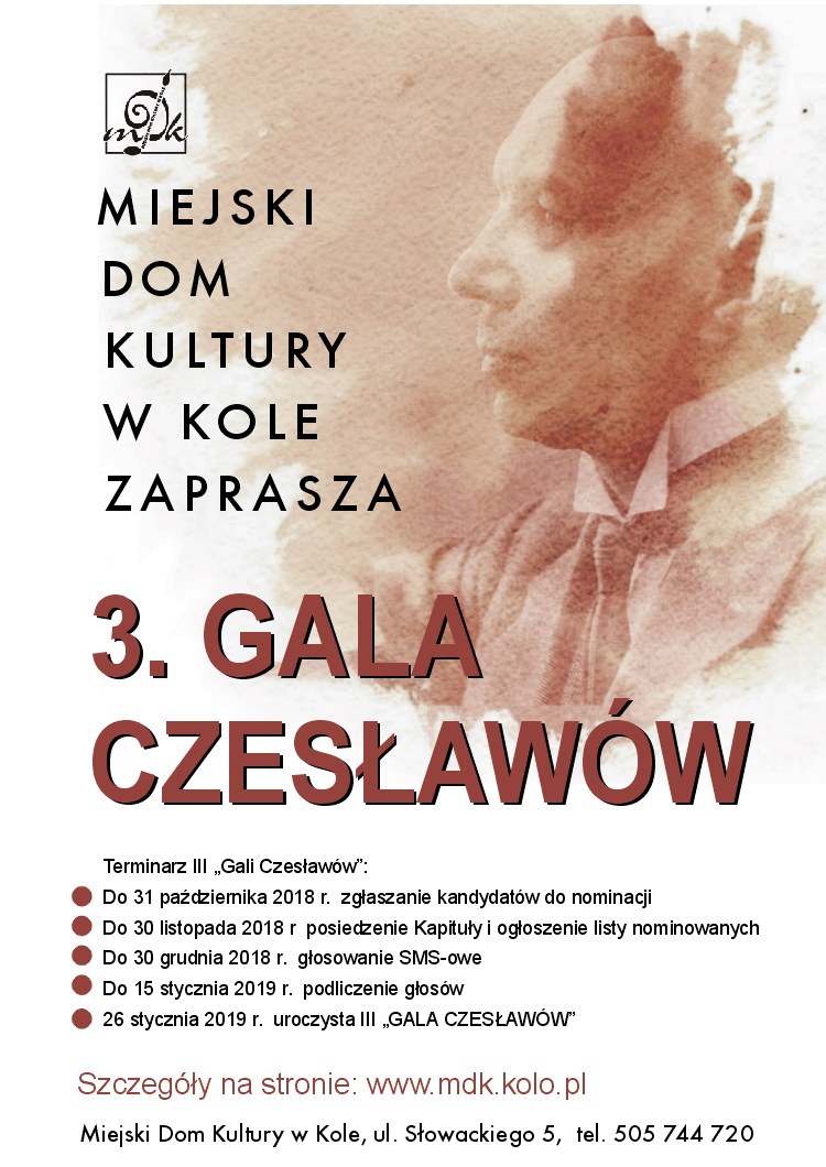 Zapraszamy do udziału w trzeciej edycji Gali Czesławów