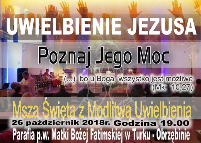 Parafia Matki Bożej Fatimskiej w Turku-Obrzębinie zaprasza