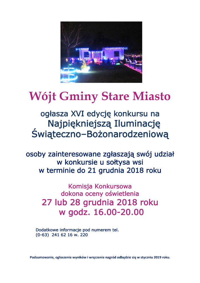 Tradycyjny konkurs na iluminacje w Starym Mieście