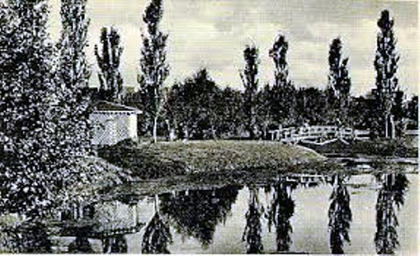 Wyspa, mostek i altanka