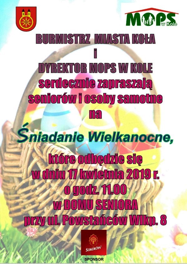 Śniadanie Wielkanocne dla seniorów i osób samotnych z Koła