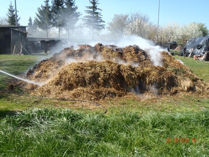 Pożar w Drzewcach w gminie Zagórów