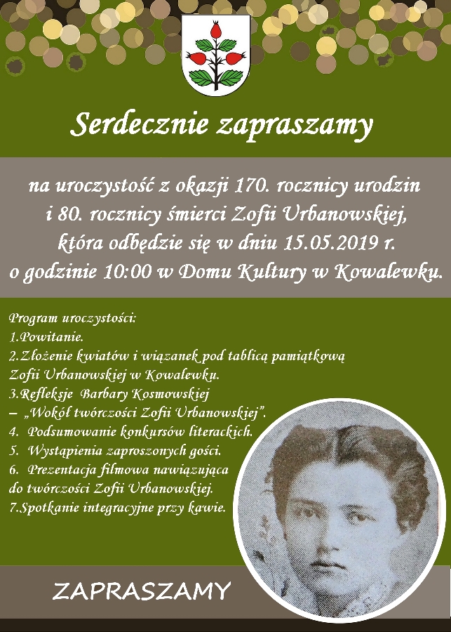 Uroczystość z okazji 170. rocznicy urodzin i 80. rocznicy śmierci Zofii Urbanowskiej