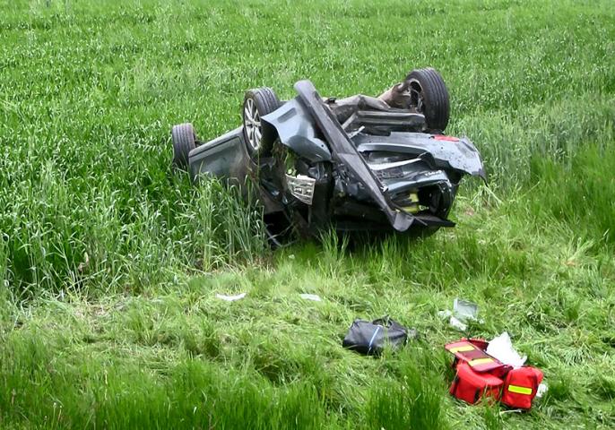 Skoda dachowała pod Budzyniem.