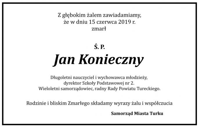 Zmarł Jan Konieczny