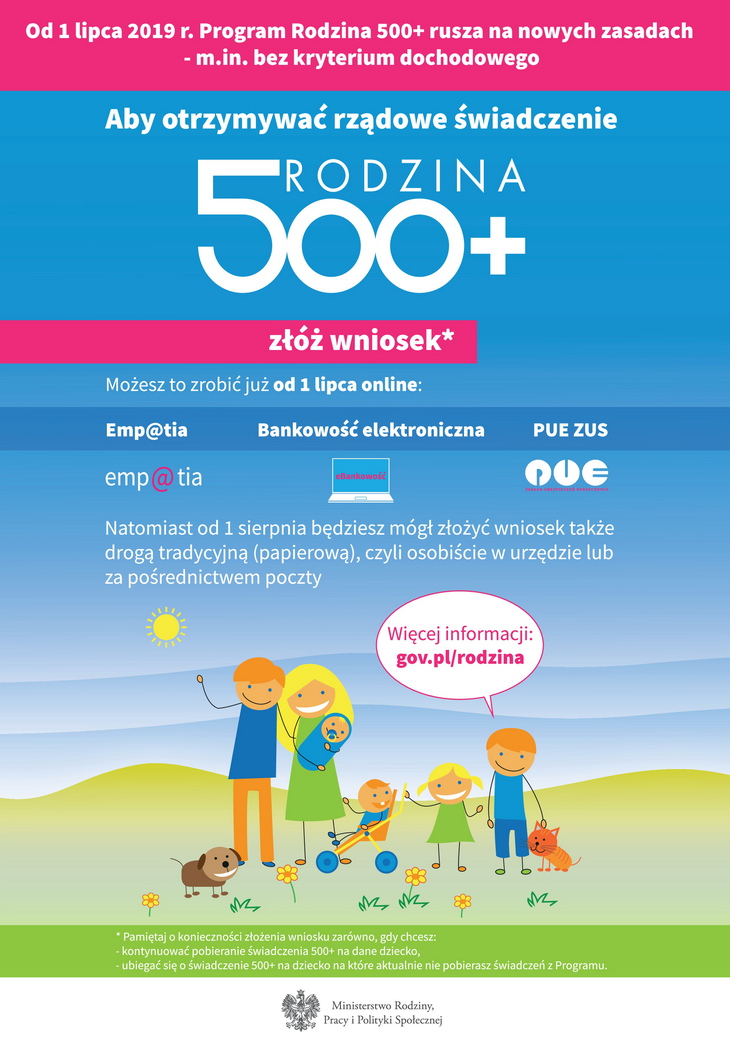 Złóż wniosek 500+ online od 1 lipca
