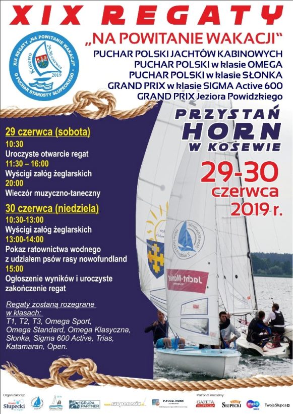 29-30 czerwca – XIX REGATY NA „POWITANIE WAKACJI” O PUCHAR STAROSTY SŁUPECKIEGO