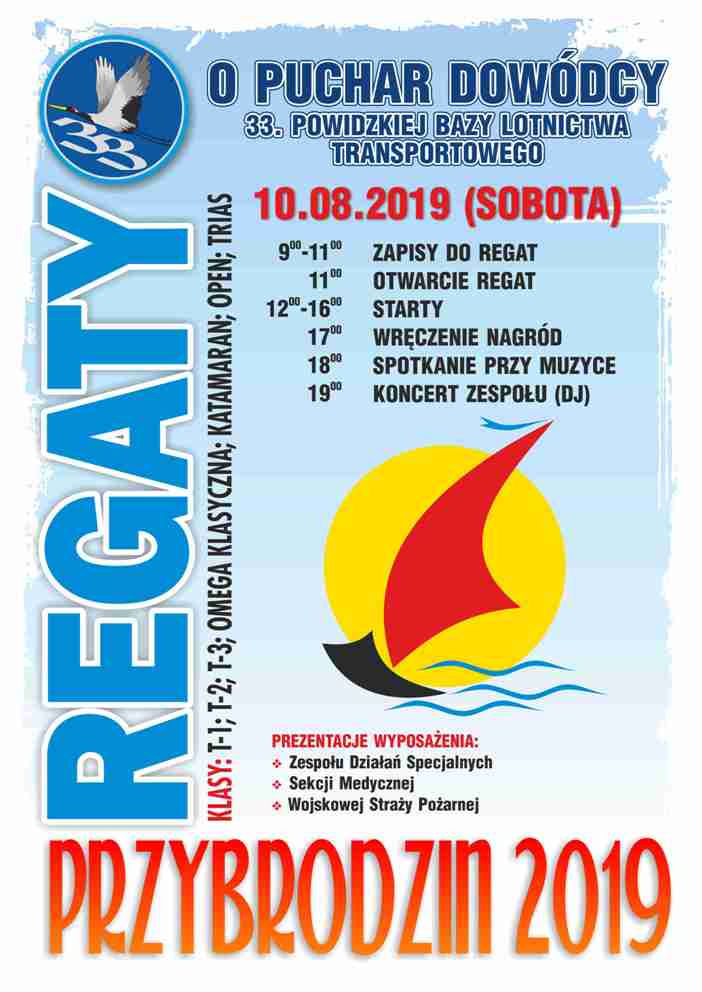 Zaproszenie na Regaty o Puchar Dowódcy 33. Powidzkiej Bazy Lotnictwa Transportowego