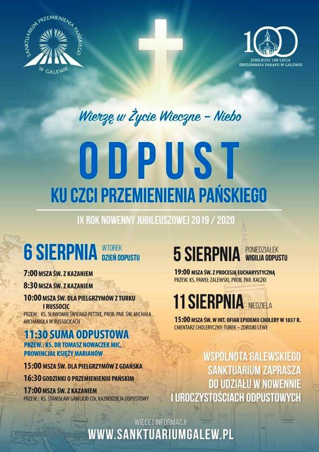 Uroczystości odpustowe Przemienienia Pańskiego w Galewie