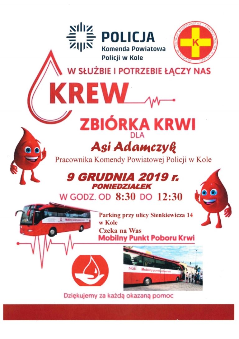 Zbiórka krwi dla naszej koleżanki
