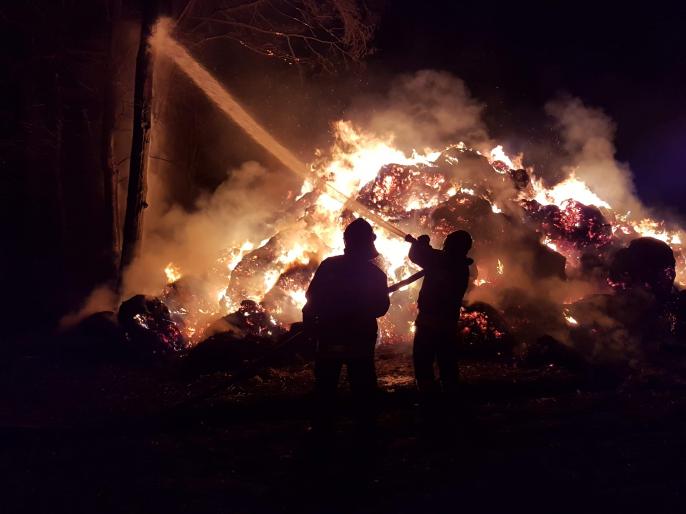 Pożar stogu w Pokojach