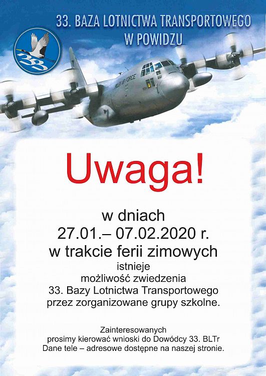 Ferie zimowe z 33. Bazą Lotnictwa Transportowego