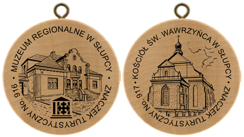 Muzeum i Kościół św.Wawrzyńca na znaczku turystycznym