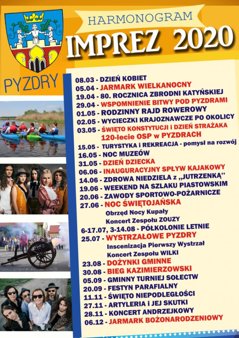 Harmonogram imprez 2020 w Pyzdrach