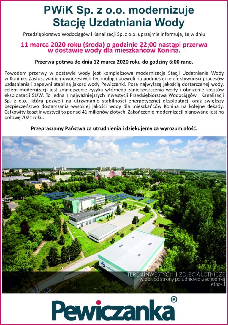 11 marca – przerwa w dostawie wody