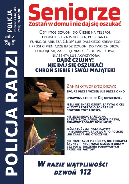 APELUJEMY – SENIORZE ZOSTAŃ W DOMU, NIE DAJ SIĘ OSZUKAĆ