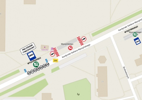 Prace drogowe w zatokach autobusowych