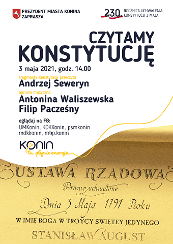 Andrzej Seweryn w Koninie będzie czytał fragmenty konstytucji